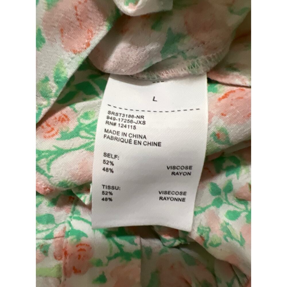 Sophie Rue Floral Print Tie Back Peplum Deep Front V-Neck Blouse Top NWT Size L - Picture 9 of 10